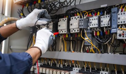 Checking,The,Electrical,System,,An,Electrician,Is,Using,An,Electric